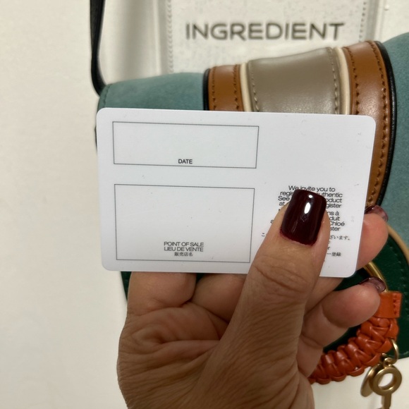 Chloe Mini Leather Crossbody  Bag Brown and Green - Picture 8 of 15